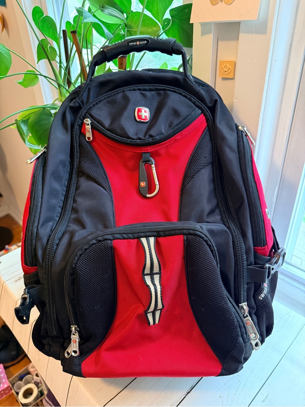 SwissGear | 1900 ScanSmart TSA Laptop‎ Backpack, Black and Red